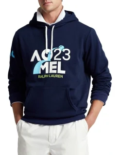 Polo Ralph Lauren Australian Open Fleece Graphic Hoodie In Navy