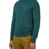 Ben Sherman Signature Long Sleeve Knitted Polo In Green
