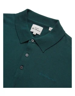 Ben Sherman Signature Long Sleeve Knitted Polo In Green -Coats Sales Store 970812550 4 720x928