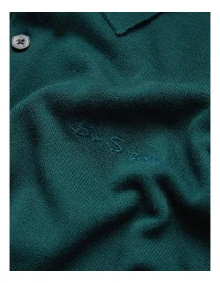 Ben Sherman Signature Long Sleeve Knitted Polo In Green -Coats Sales Store 970812550 5 720x928