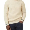 Ben Sherman Textured Stripe Roll Neck Knit In Cream -Coats Sales Store 970975720 1 720x928