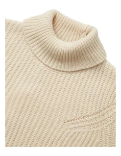 Ben Sherman Textured Stripe Roll Neck Knit In Cream -Coats Sales Store 970975720 5 720x928