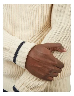 Ben Sherman Textured Stripe Roll Neck Knit In Cream -Coats Sales Store 970975720 7 720x928