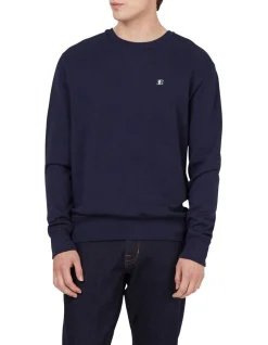 Ben Sherman B Logo Crew Sweat Top In Blue