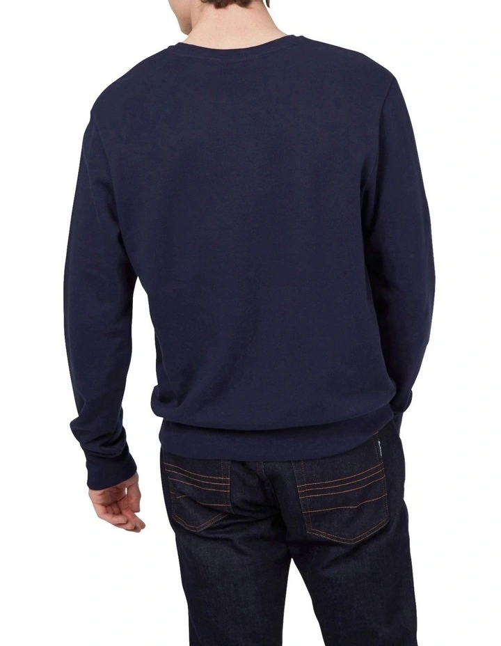 Ben Sherman B Logo Crew Sweat Top In Blue 4 Ben Sherman B Logo Crew Sweat Top In Blue - Image 2