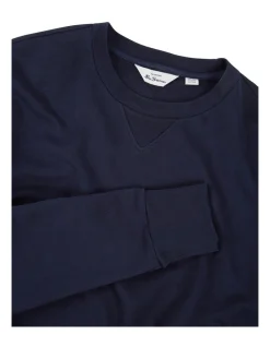 Ben Sherman B Logo Crew Sweat Top In Blue 8 Ben Sherman B Logo Crew Sweat Top In Blue -Coats Sales Store 970976620 3 720x928