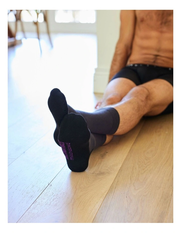 Mitch Dowd 2 Pack Plain Cotton Indestructibles Crew Socks In Multi 7 Mitch Dowd 2 Pack Plain Cotton Indestructibles Crew Socks In Multi - Image 5