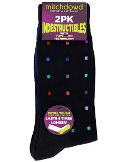 Mitch Dowd 2 Pack Plain Cotton Indestructibles Crew Socks In Multi -Coats Sales Store 970982470 4 720x928