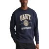 Gant Crest Shield Crew Neck Sweat In Blue
