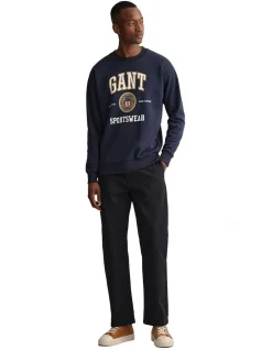 Gant Crest Shield Crew Neck Sweat In Blue -Coats Sales Store 974188000 4 720x928