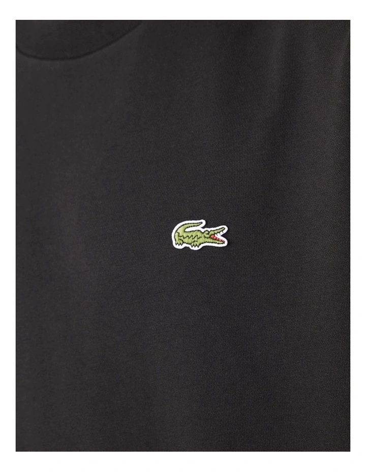 Lacoste Essential Non Brushed Crew Sweat Top In Black 7 Lacoste Essential Non Brushed Crew Sweat Top In Black - Image 5