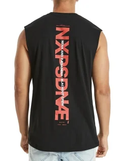 Nena & Pasadena Blackout Scoop Back Muscle Tee In Black