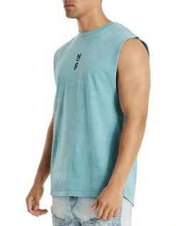 Nena & Pasadena Blackout Scoop Back Muscle Tee In Blue -Coats Sales Store 975914650 3 720x928