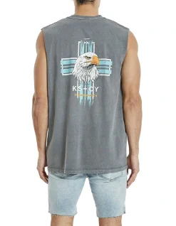 KSCY Hurricane Relaxed Muscle Tee In Grey