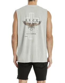 KSCY Pacific Relaxed Muscle Tee In Grey