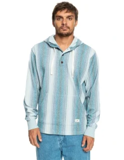 Quiksilver Baja Henley Hoodie In Blue
