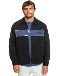 Quiksilver Ancestral Vibe Hooded Twill Jacket In Black