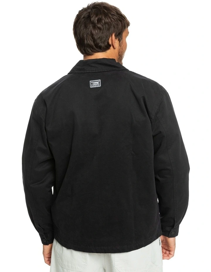 Quiksilver Ancestral Vibe Hooded Twill Jacket In Black 4 Quiksilver Ancestral Vibe Hooded Twill Jacket In Black - Image 2