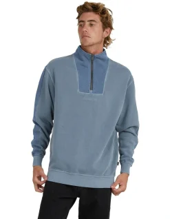 Quiksilver Vacancy Half Zip Fleece In Grey