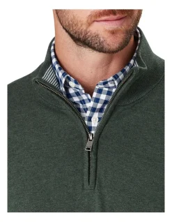 Gazman High Flex Half Zip Knit In Green -Coats Sales Store 978388030 3 720x928