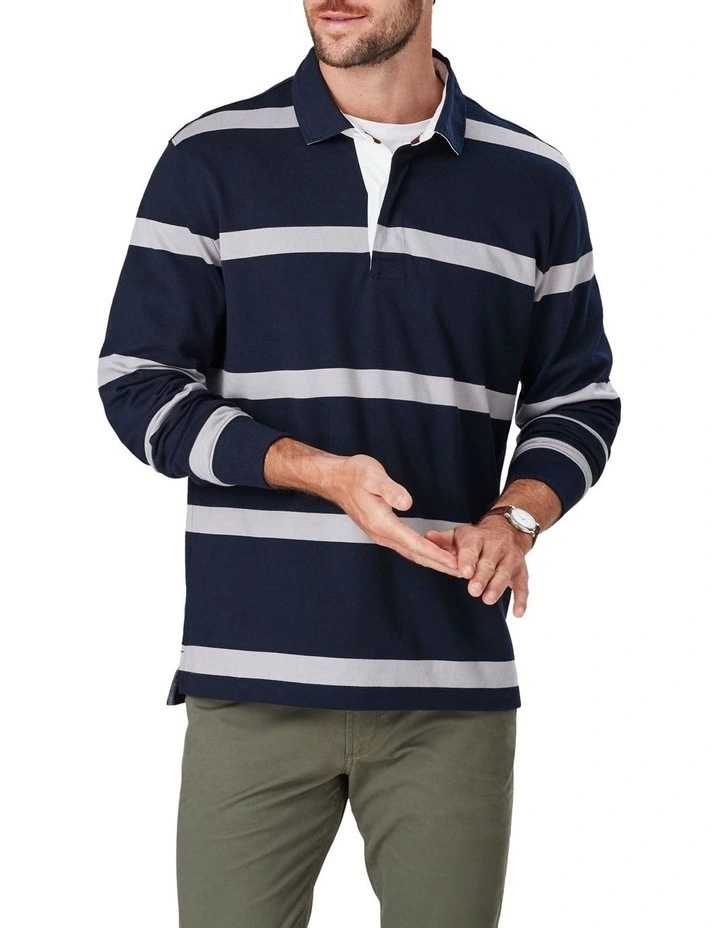 Gazman Bretton Stripe Rugby In Navy 3 Gazman Bretton Stripe Rugby In Navy