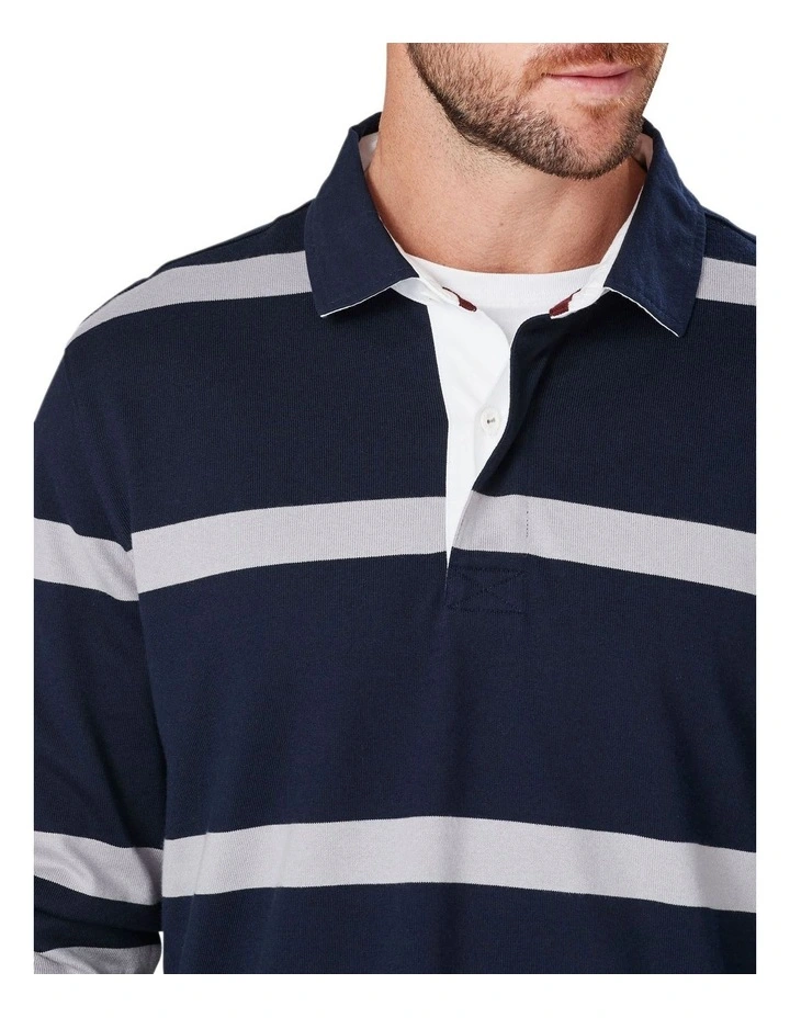 Gazman Bretton Stripe Rugby In Navy 5 Gazman Bretton Stripe Rugby In Navy - Image 3