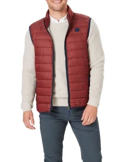Gazman Lightweight Puffer Vest In Red