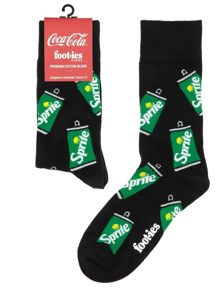 Foot-ies Sprite Cans Socks In Black 3 Foot-ies Sprite Cans Socks In Black