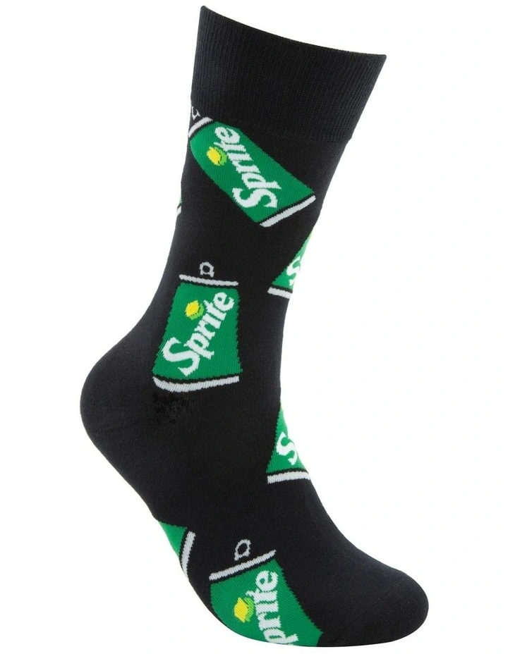 Foot-ies Sprite Cans Socks In Black 4 Foot-ies Sprite Cans Socks In Black - Image 2