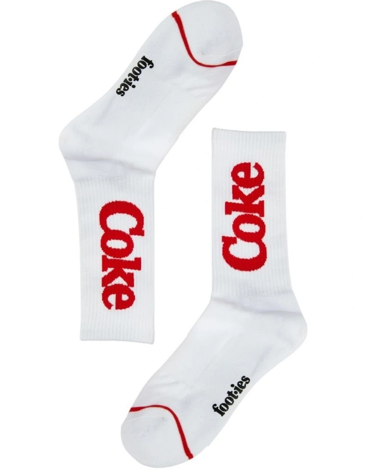 Foot-ies Enjoy Coke Sneaker Socks In Red/White 4 Foot-ies Enjoy Coke Sneaker Socks In Red/White - Image 2