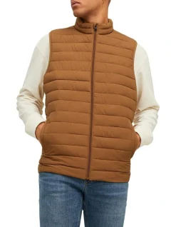 Jack & Jones Recycle Bodywarmer In Rubber Brown