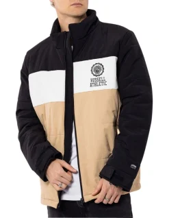 Russell Athletic Carter Puffer Jacket In Beige