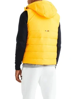 Tommy Hilfiger Mix Media Hooded Vest In Yellow -Coats Sales Store 980248690 3 1 720x928