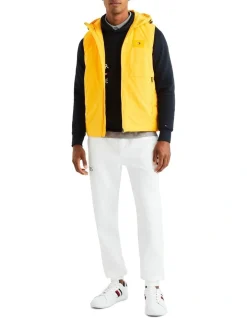 Tommy Hilfiger Mix Media Hooded Vest In Yellow -Coats Sales Store 980248690 5 720x928