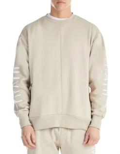 NYATH Arthur Crew Sweater With Logo Embroidery In Light Grey