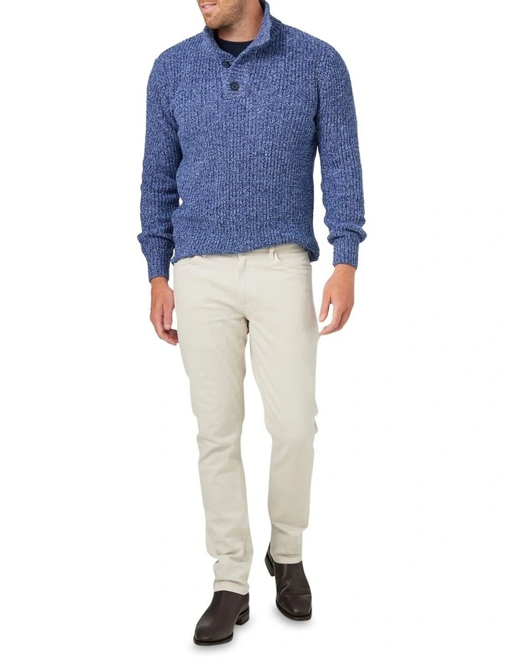 Blazer Oscar Button Neck Knit In Denim Blue 4 Blazer Oscar Button Neck Knit In Denim Blue - Image 2