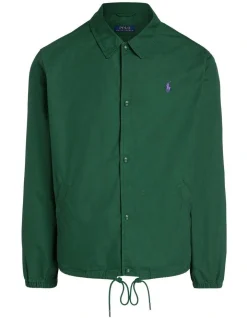 Polo Ralph Lauren Poplin Coach Jacket In Green