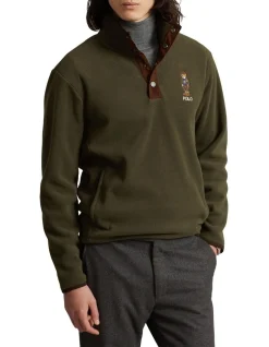 Polo Ralph Lauren Polo Bear Brushed Fleece Pullover In Green