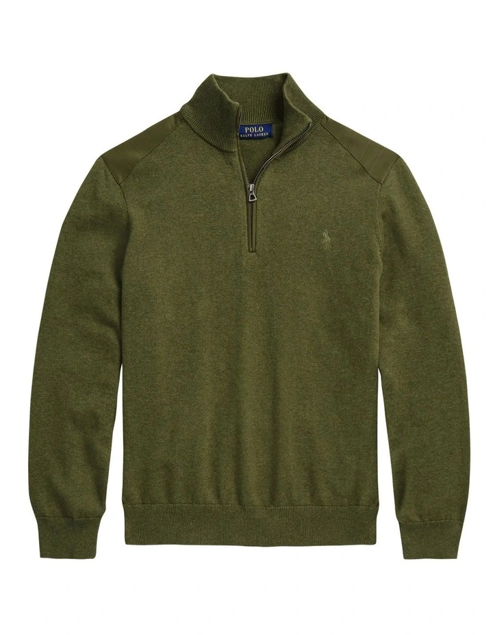 Polo Ralph Lauren Hybrid Quarter-Zip Sweater In Green 6 Polo Ralph Lauren Hybrid Quarter-Zip Sweater In Green - Image 4