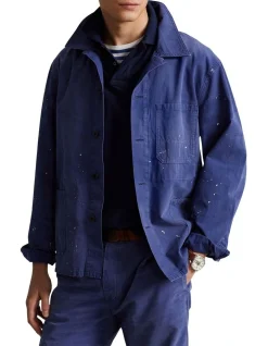Polo Ralph Lauren Distressed Denim Utility Jacket In Blue