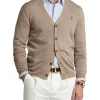 Polo Ralph Lauren Slim Fit Washable Wool Cardigan In Brown