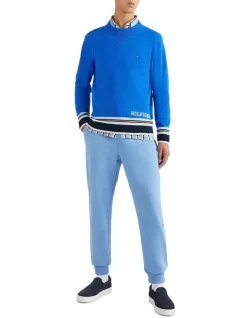 Tommy Hilfiger Placed Graphic Stripe Crew Neck Knit In Blue -Coats Sales Store 983248750 4 720x928