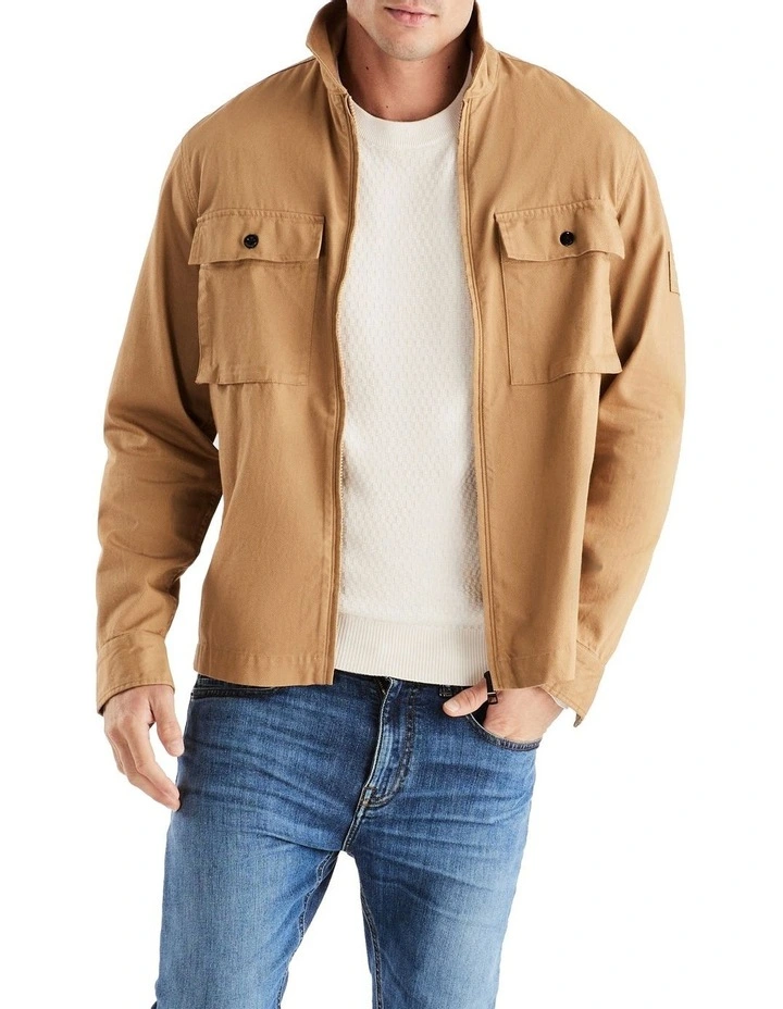 Tommy Hilfiger Twill Shirt Jacket In Countryside Khaki 3 Tommy Hilfiger Twill Shirt Jacket In Countryside Khaki