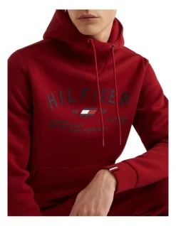 Tommy Hilfiger Graphic Hoody In Regatta Red -Coats Sales Store 983251180 3 720x928