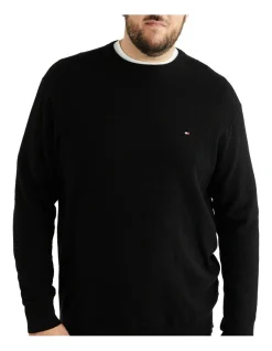 Tommy Hilfiger Cross Structure Crew Neck Knit In Black -Coats Sales Store 983252800 3 720x928
