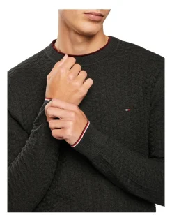 Tommy Hilfiger Exaggerated Structure Crew Neck Knit In Grey -Coats Sales Store 983901250 3 1 720x928