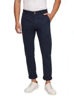 Oxford Danny Casual Organic Cotton Chinos In Blue
