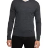 Oxford V-Neck Pure Merino Wool Pullover In Grey -Coats Sales Store 986194630 1 1 720x928