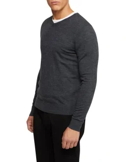 Oxford V-Neck Pure Merino Wool Pullover In Grey 9 Oxford V-Neck Pure Merino Wool Pullover In Grey -Coats Sales Store 986194630 2 1 720x928