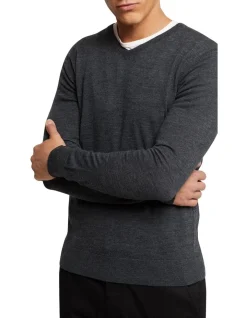 Oxford V-Neck Pure Merino Wool Pullover In Grey 11 Oxford V-Neck Pure Merino Wool Pullover In Grey -Coats Sales Store 986194630 4 1 720x928